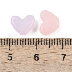 プラスチックビーズ  模造ゼリービーズ  ハート  ミックスカラー  7x9x4mm  穴：3mm&nbsp;KY-B005-06A