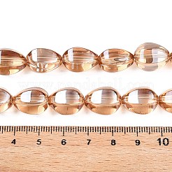 電気メッキガラスビーズセット  涙の形  ゴールデンロッド  15x11.5~12x10~10.5mm  穴：1.2mm  約39~40個/連  23.62~23.94インチ（60~60.8cm）&nbsp;EGLA-T028-01F