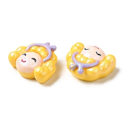 オペーク樹脂カボション  女性たち  ゴールド  16.5x18.5x7.5mm&nbsp;CRES-M017-02B