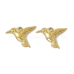 PVD真空メッキ304ステンレスペンダント  長持ちメッキ  鳥のチャーム  ゴールドカラー  18x26x3mm  穴：1.6mm&nbsp;STAS-G278-32G