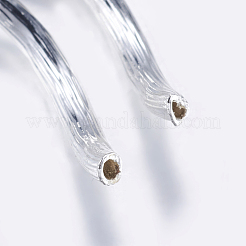 真鍮製チューブビーズ  ツイスト  多面カット  銀色のメッキ  25x2mm  穴：1mm&nbsp;KK-K197-43S