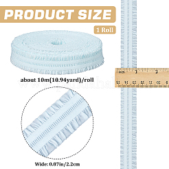 ポリエステルフリルゴムコード  ウェビング衣類縫製アクセサリー  ライトブルー  22mm&nbsp;EW-WH0015-02B