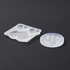 DIYハートウィンドチャイム作成キット  5個のシリコンモールドを含む  真鍮ビーズ51個  ステンレススチールフック1個。  1ロールクリスタルスレッド  3 個の丸チューブ  ホワイト  ハート型：56x59x6mm  穴：1.7~2mm  内径：22x25mm＆37x45mm&nbsp;DIY-C054-12