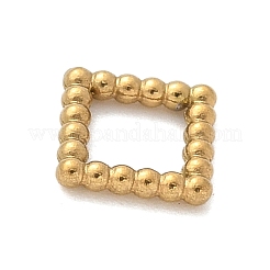 304ステンレススチールツイストリンクリング  18KGP本金メッキ  正方形  6x6x1mm  内径：3.5x3.5mm&nbsp;STAS-F349-06G-01