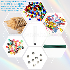 透明PCプラスチックビーズ収納チューブ  黒い蓋付き  透明  18.3x2.55cm  内径：2.45のCM&nbsp;AJEW-WH0673-21B