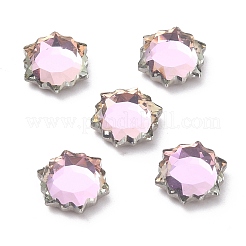 K9ファセットガラスラインストーンカボション  フラットバック  バックメッキ  六角  ミックスカラー  8x8x3mm&nbsp;GLAA-H106-H01-M