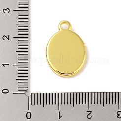 304ステンレスペンダント  楕円形、貝殻チャーム付き  18KGP本金メッキ  20x13.5x3mm  穴：2mm&nbsp;STAS-A097-18G