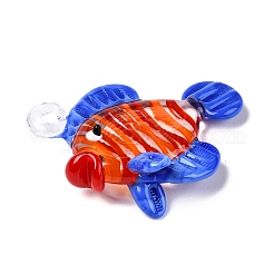 手作りランプワークペンダント  熱帯魚  藤紫色  41~45x48~50x15~16mm  穴：4~5x5~6mm&nbsp;X-LAMP-N024-34C-01