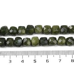 天然中国南部翡翠ビーズ連売り  多面カット  キューブ  6.5~7.5x6.5~7.5x6.5~7.5mm  穴：1mm  約56個/連  15.55''（39.5センチメートル）&nbsp;G-H078-C40-6mm