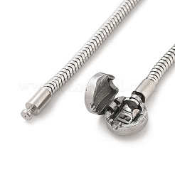304ステンレススチールブレスレット  ヨーロピアンスタイルのジュエリー作り  ラウンド  180~200mm  フラットラウンド：10x7mm&nbsp;BJEW-M079-01P-04