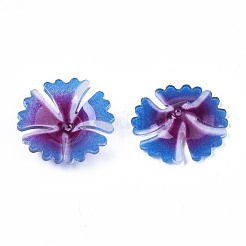 プラスチックビーズ  花  藤紫色  21~22x22x5~5.5mm  穴：1mm&nbsp;KY-N015-027B