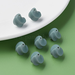 不透明なアクリルビーズ  ツイスト  アクア  14.5x14x14mm  穴：1.6mm&nbsp;X-MACR-S373-139-A05
