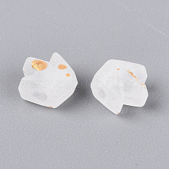 つや消し透明なアクリルビーズ  クラウン  金箔  ホワイト  6.5~7x6.5x4mm  穴：1.7~1.8mm  5882個/ 500g&nbsp;FACR-T009-01J