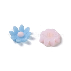 蓄光樹脂デコデンカボション  暗闇で光る  ツートンカラーの花  ミックスカラー  9x8.5x2.5mm&nbsp;RESI-K036-08B