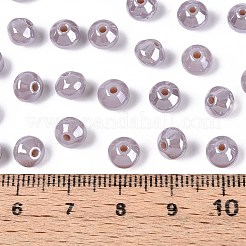 不透明色のガラスシードビーズ  窓ガラススタイル  ランタン  ロージーブラウン  6~6.5x5~5.5mm  穴：1.4~1.6mm  約1730個/ポンド&nbsp;SEED-N007-34J