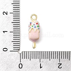 食品テーマの合金エナメルペンダント  ラックめっき  カドミウムフリー＆ニッケルフリー＆鉛フリー  ゴールドカラー  アイスクリーム  18x6x5.5mm  穴：1.8mm&nbsp;X-FIND-C075-10B-G
