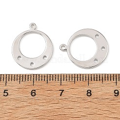 シーグレース真鍮ペンダント  ラウンドリングチャーム  カドミウムフリーと鉛フリー＆ニッケルフリー  長持ちメッキ  プラチナ  18x15x1.2mm  穴：1.3mm&nbsp;XGRQ64572-852P