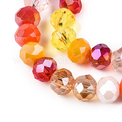 電気メッキガラスビーズセット  ファセット(32ファセット)  ロンデル  カラフル  5.5~6x5mm  穴：1mm  約87~89個/連  16.93'~17.16'（43~44センチメートル）&nbsp;GLAA-T023-C16-01