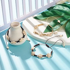3 個 3 色合成ターコイズ (染色) べっ甲編組ビーズ ブレスレット セット  女性のための宝石用原石の調節可能なブレスレット  ミックスカラー  内径：1-5/8~4-1/8インチ（4~10.4cm）  1pc /カラー&nbsp;BJEW-JB07982