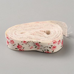 プリントされた人工シルクリボン  人工綿入り  花  5/8インチ（15mm）  約4.92ヤード（4.5m）/バッグ&nbsp;OCOR-WH0008-075L