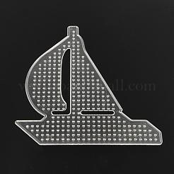 5x5mmDIYのアイロンビーズを使用帆船のABCプラスチックペグボード  透明  145x140x5mm&nbsp;X-DIY-Q009-36