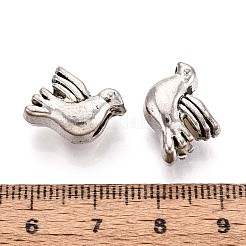 チベット風合金ビーズ  鳥  カドミウムフリー＆鉛フリー  アンティークシルバー  10x13x8.5mm  穴：4.5mm  約315個/1000g&nbsp;TIBEB-T004-03AS