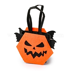 デビルフェルトのハンドル付きハロウィーンキャンディーバッグ  ハロウィン トリート ギフトバッグ パーティーの記念品 子供用  オレンジ  23cm  バッグ：12.4x16.6x7.9センチメートル&nbsp;LS-HAWE-K001-01B