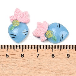 半透明の樹脂カボション  ニンジン  ライトブルー  24x14x5.5mm&nbsp;RESI-XCP0002-68A
