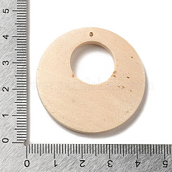(不良品見切りセール: カビが生える) 木製ペンダント  フラットラウンド  湯通しアーモンド  40x5mm  穴：1.8mm&nbsp;WOOD-XCP0001-78