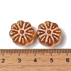透明なランプワークビーズ  花  ペルー  15x6mm  穴：1mm  約48~58個/100g&nbsp;LAMP-P065-03A-03