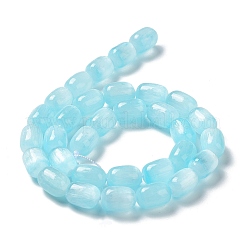 天然セレナイトビーズ連売り  染め  ドラム  空色  12x8mm  穴：1mm  約32個/連  15.51~15.55インチ（39.4~39.5cm）&nbsp;G-F750-03