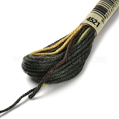 10かせ 6層ポリエステル刺繍フロス  クロスステッチの糸  セグメント染め  オリーブ  0.5mm  約8.75ヤード（8m）/かせ&nbsp;OCOR-K006-A15