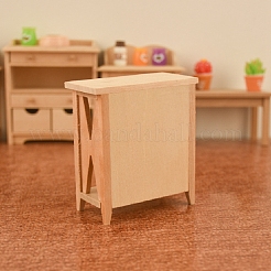 ミニチュア 3 層の木製の陳列だな  ドールハウス用  長方形  砂茶色  33x65x72mm&nbsp;MIMO-PW0001-066