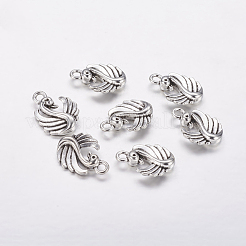 合金のチベット風チャーム  スワン  カドミウムフリー＆鉛フリー  アンティークシルバー  17x13x3mm  穴：2mm&nbsp;TIBEP-E104-AS