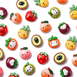 不透明漫画樹脂カボション50個  混合図形  果物  ミックスカラー  14~23x16~19x7.5~10.5mm&nbsp;CRES-FS0001-19