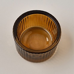 ガラスキャンドルカップ  キャンドル作りツール用  コラム  キャメル  50~53x35mm  内径：44mm&nbsp;AJEW-WH20018-341B