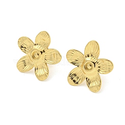 イオンプレーティング（IP）304ステンレススチールイヤリング金具  花  ゴールドカラー  20.5x22mm&nbsp;EJEW-O002-01G