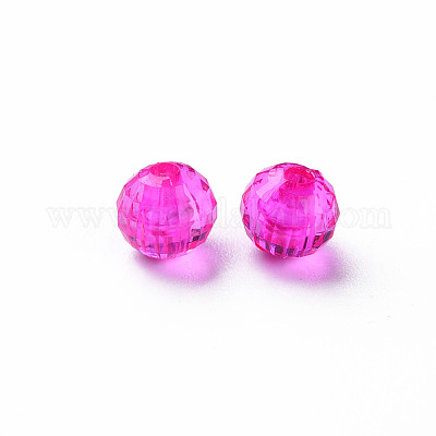 透明なアクリルビーズ  ラウンド  ミックスカラー  6x5.5mm  穴：1.6mm  約5000個/500g&nbsp;MACR-N013-014-1