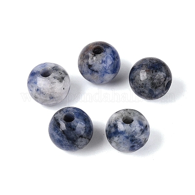 なつです　ブルースポットジャスパーのピアスです ナチュラルブルースポットジャスパービーズ ラウンド 12x11~11.5mm 穴