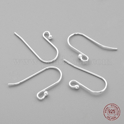 スターリングシルバーピアスフック  銀  20x11mm  穴：2mm  21ゲージ  ピン：0.7mm&nbsp;STER-G011-05-1