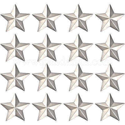 アイアン製カボション  スター  プラチナ  70x70x0.5mm&nbsp;IFIN-WH20009-01B-P-1
