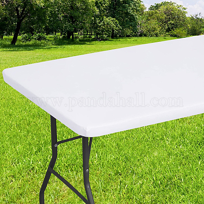 ポリエステルテーブルクロス  家の装飾用  長方形  ホワイト  1200x750x0.5mm&nbsp;AJEW-GF0013-22A-03-1
