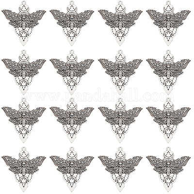 合金ペンダント  ウイング  アンティークシルバー  48x48.5x3mm  穴：2mm&nbsp;FIND-SC0006-85-1