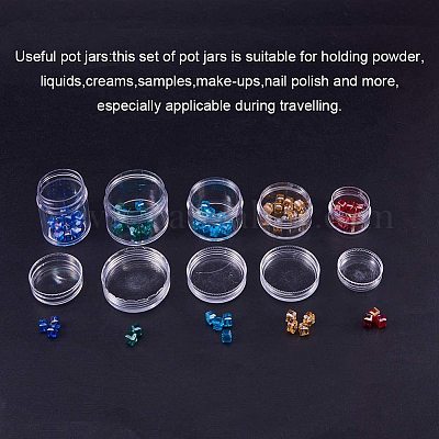 プラスチックビーズ収納ケース  コラム  透明  20個/セット&nbsp;CON-PH0001-18-1