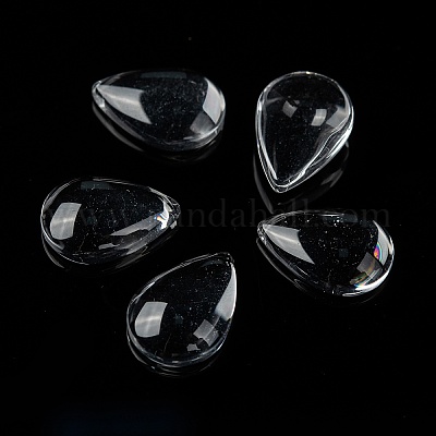 透明な涙  ガラスカボション  透明  14x10x4mm&nbsp;LS-X-GGLA-R024-14x10-1