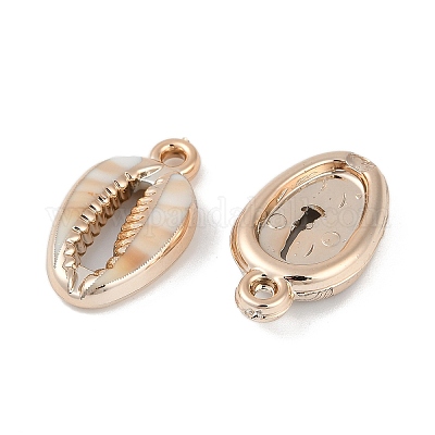 アクリルパーツ  模造シェル  シェル形状  砂茶色  24x14.5x5mm  穴：1.6mm&nbsp;OACR-F012-05A-1