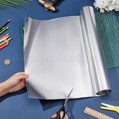 工芸用絵画エンボス加工用アルミホイル紙ロール 銀 400x0.07mm 5 m