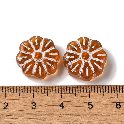 透明なランプワークビーズ  花  ペルー  15x6mm  穴：1mm  約48~58個/100g&nbsp;LAMP-P065-03A-03-1