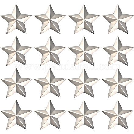 アイアン製カボション  スター  プラチナ  70x70x0.5mm&nbsp;IFIN-WH20009-01B-P-1