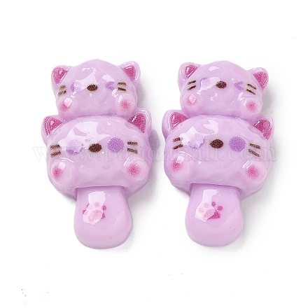 樹脂カボション  猫  プラム  29.5x17.5x8mm&nbsp;RESI-R456-07E-1